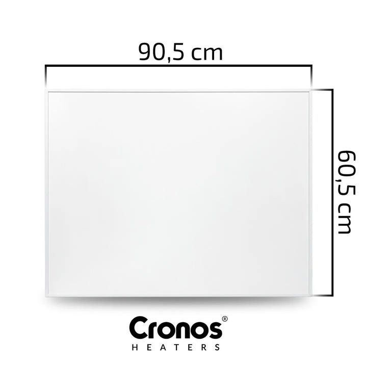 Panneau chauffant infrarouge Cronos Graphene, puissance 580 W, couleur blanche, chauffe une pièce jusqu'à 16 m², télécommande, PRO CGP-580TWP