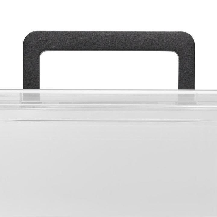 Bac Moxom SimpleStore, capacité 40 L, transparent, couvercle à clips, équipé de roulettes, sans BPA, 04-0076