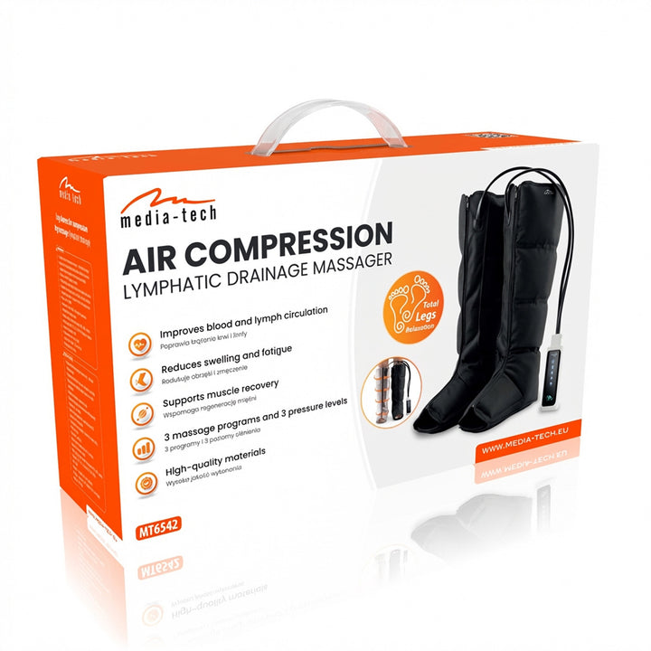 Appareil de massage lymphatique pour les jambes, sans fil, chauffant, Mediatech, MT6542