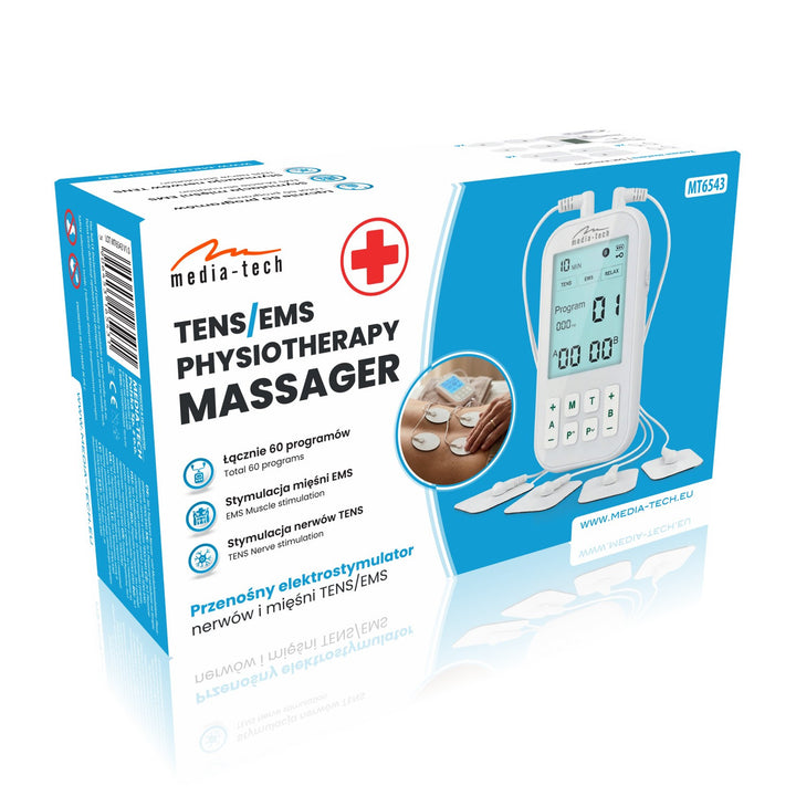 Appareil de massage et d'électrostimulation musculaire, TENS/EMS, stimulation 3 en 1, Mediatech, MT6543