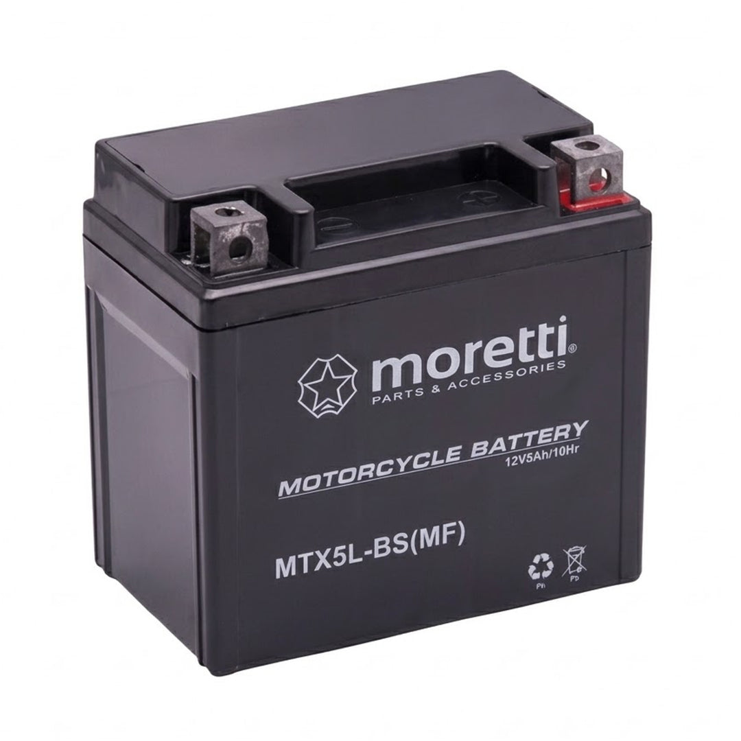 Batterie Moretti, 12 V, 5 Ah, AGM (gel), courant de démarrage 70 A, AKUYTX5L-BSXMOR000