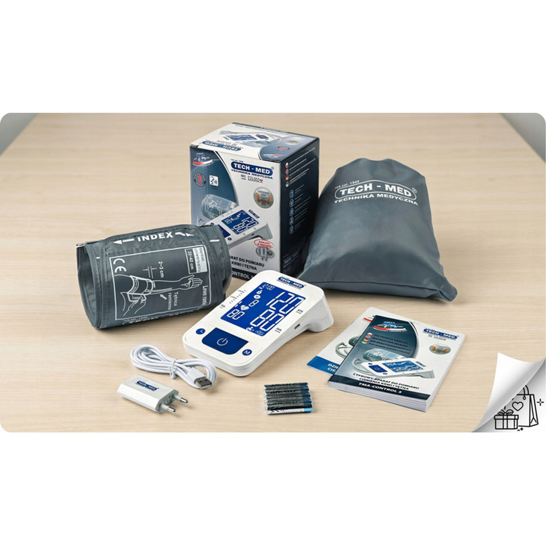 Tensiomètre électronique, fonction vocale, brassard 22–42 cm, indicateur IHB, TMA-CONTROL3, Techmed