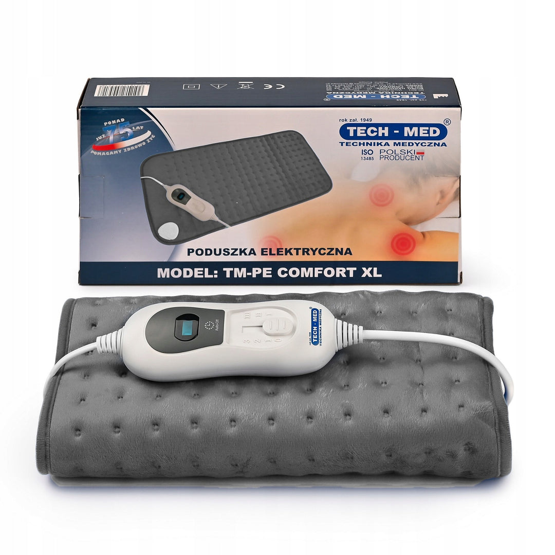 Coussin chauffant électrique, 3 niveaux de chaleur, 30 x 60 cm, puissance 100 W, TM-PE COMFORT XL, Tech-Med