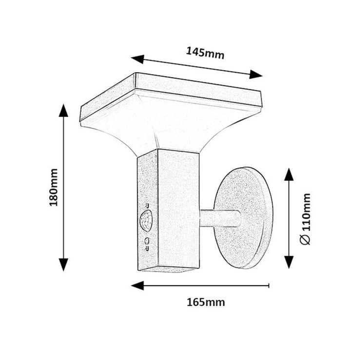 Lampe Rabalux, applique murale, d'extérieur, à énergie solaire, IP44, LED 4 W, Geleen, 2 pièces