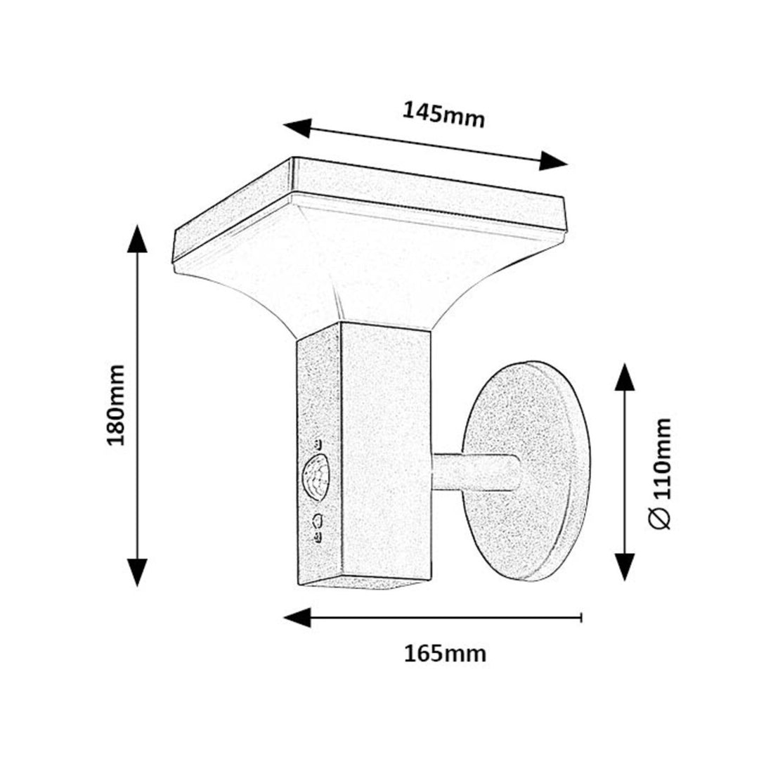Lampe Rabalux, murale, d'extérieur, solaire, IP44, LED 4 W, Geleen, 4 pièces