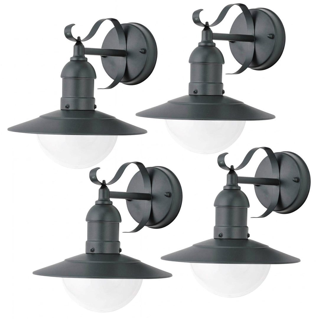 Applique murale Rabalux, d'extérieur, IP44, E27, 60 W max., verte, Oslo, lot de 4
