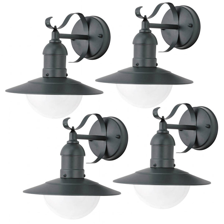 Applique murale Rabalux, d'extérieur, IP44, E27, 60 W max., verte, Oslo, lot de 4