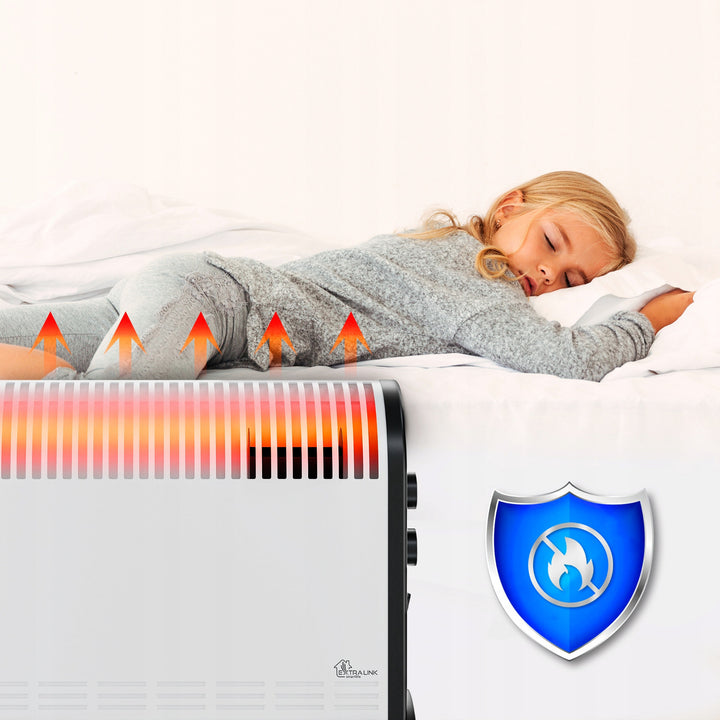 Radiateur électrique à convection Extralink, puissance 2 000 W, ventilateur intégré pour la diffusion de la chaleur, réglage à 3 niveaux, mode turbo, LCV-06