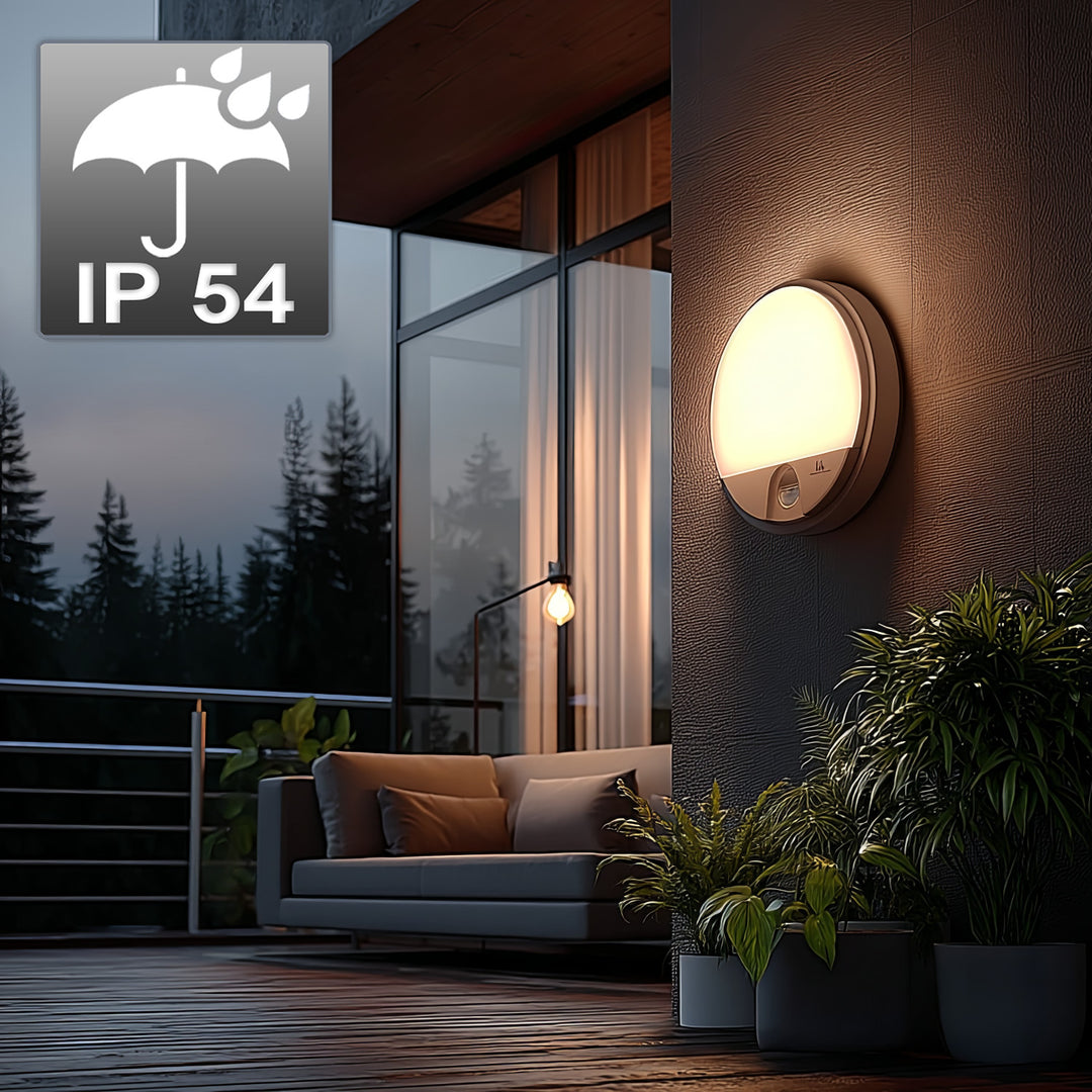 Lampe LED avec détecteur de mouvement Maclean, détecteur PIR, couleur blanche, 15 W, IP54, 1 100 lm, lumière neutre, MCE291 W, lot de 2