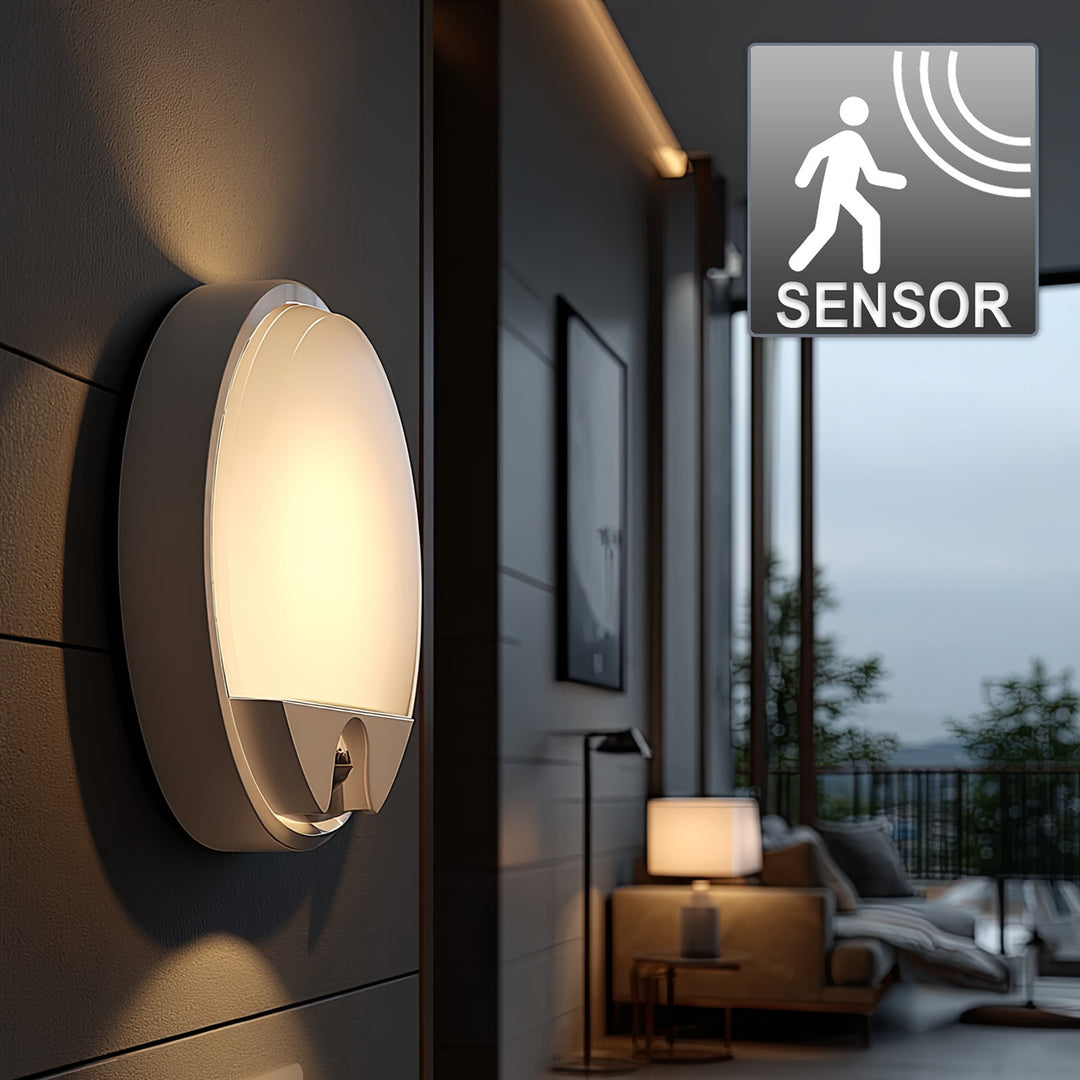 Lampe LED avec détecteur de mouvement Maclean, détecteur PIR, couleur blanche, 15 W, IP54, 1 100 lm, lumière neutre, MCE291 W, lot de 2
