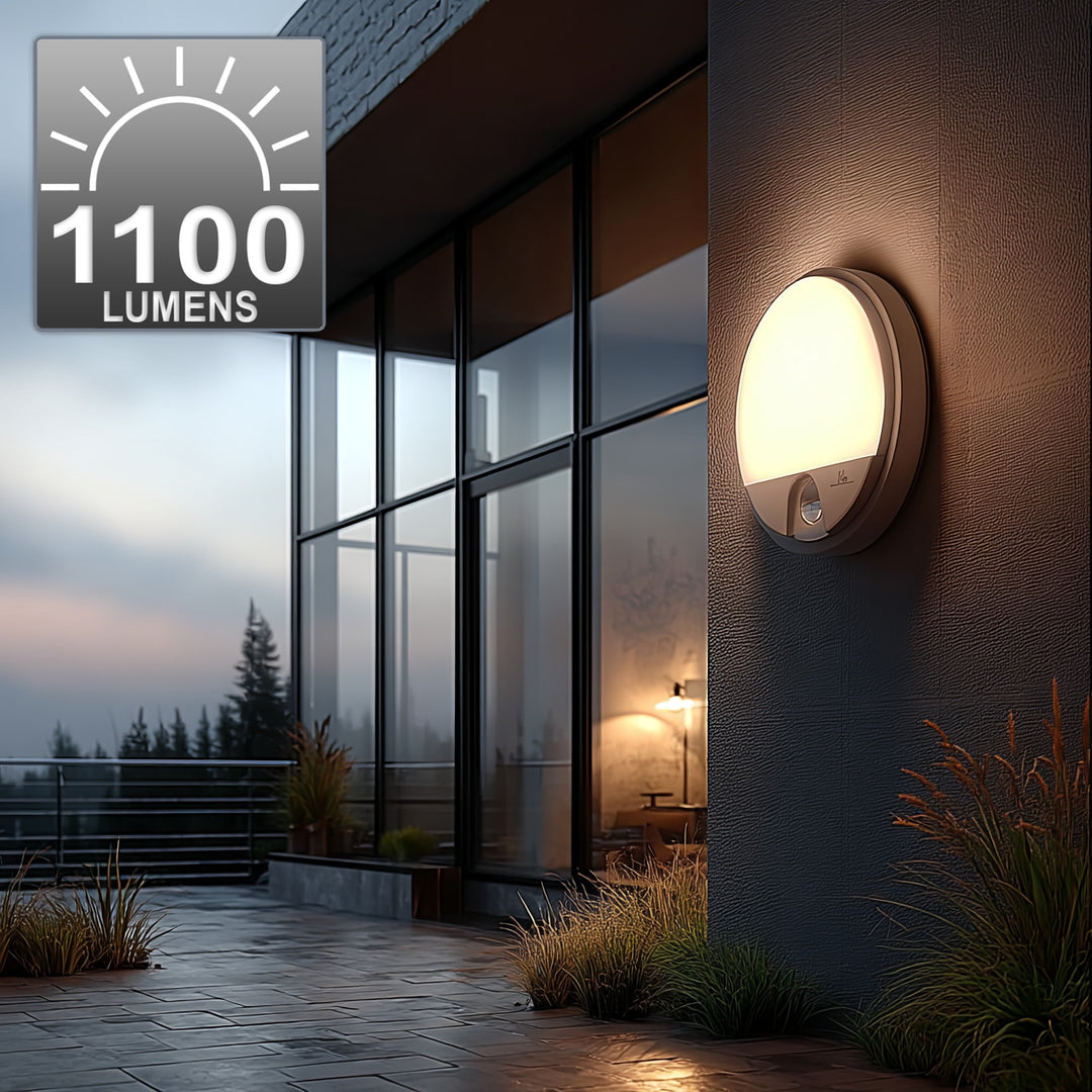 Lampe LED avec détecteur de mouvement Maclean, détecteur PIR, couleur blanche, 15 W, IP54, 1 100 lm, lumière neutre, MCE291 W, lot de 2