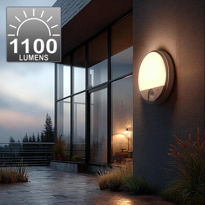 Lampe LED avec détecteur de mouvement Maclean, détecteur PIR, couleur blanche, 15 W, IP54, 1 100 lm, lumière neutre, MCE291 W, lot de 2