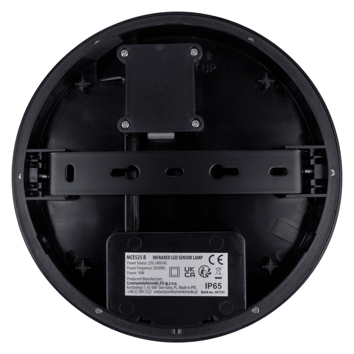 Lampe LED avec détecteur de mouvement Maclean, capteur PIR, couleur noire, 10 W, IP65, 1 000 lm, lumière neutre, MCE525 B, lot de 2