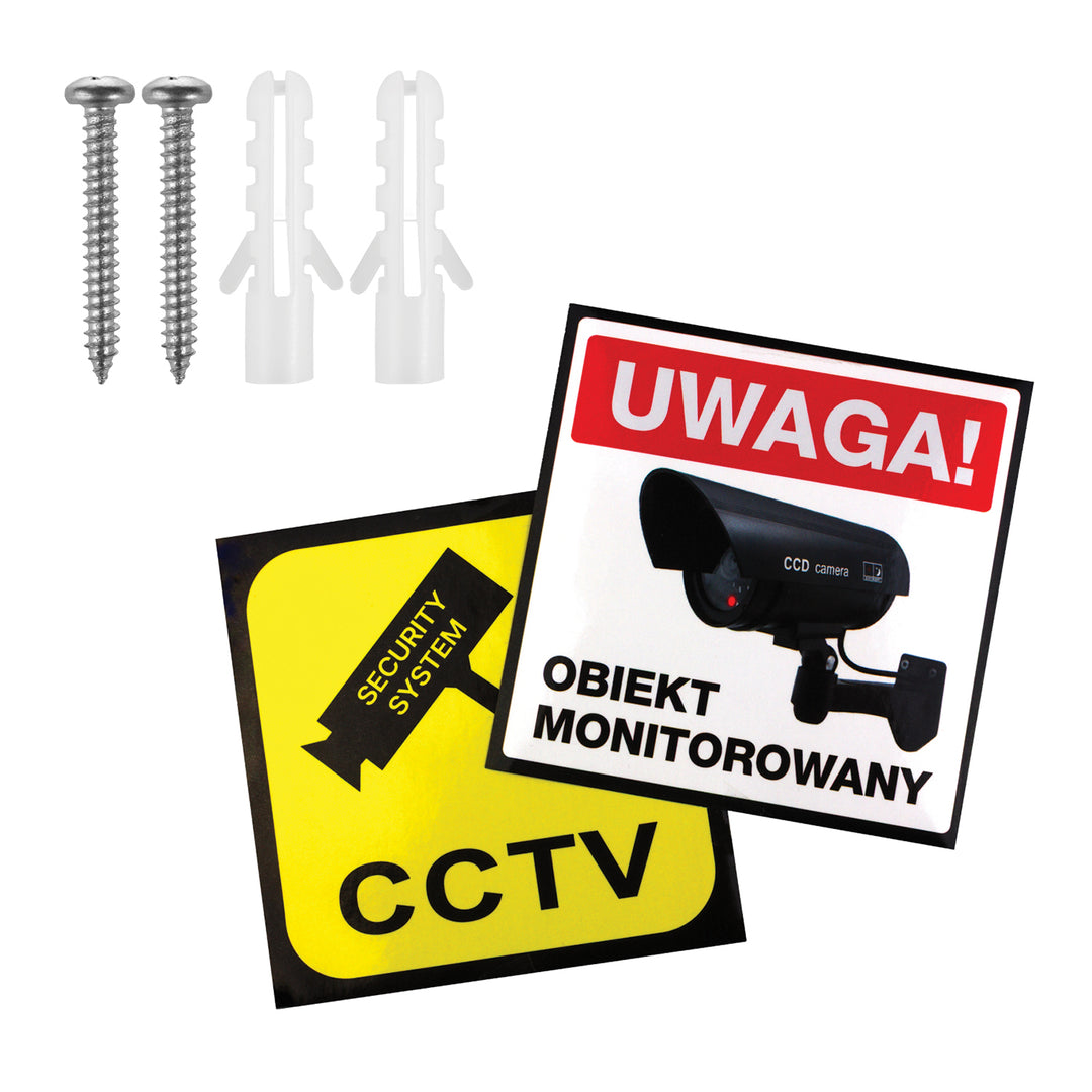 Fausse caméra dôme DC2300 avec LED clignotante, 2 pièces + 6 piles AA Varta Industrial