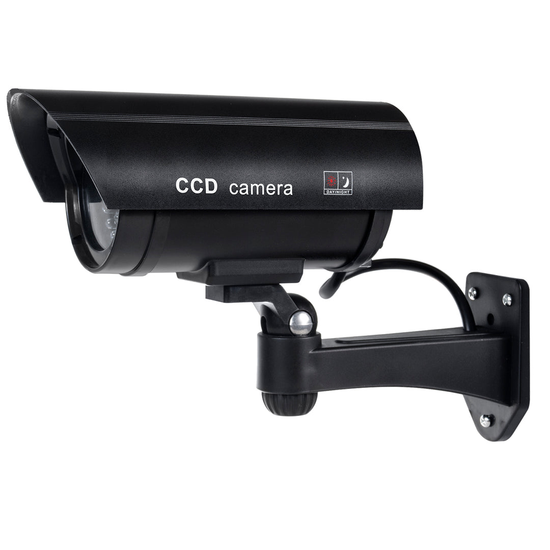 Fausse caméra avec LED clignotante IR1100 B IR d'extérieur, noire, 2 pièces + 4 piles AA Varta Industrial