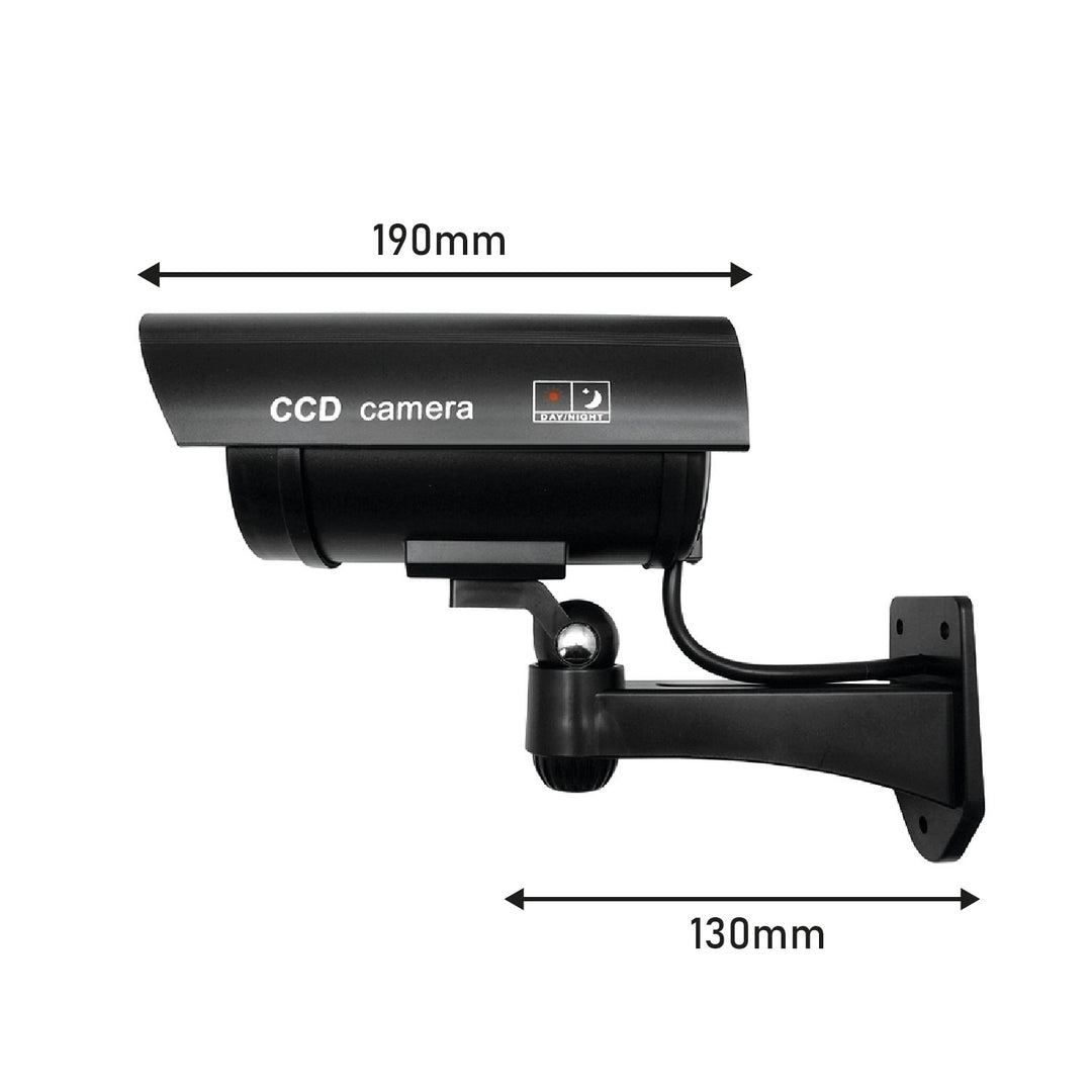 Fausse caméra avec LED clignotante IR1100 B IR d'extérieur, noire, 2 pièces + 4 piles AA Varta Industrial
