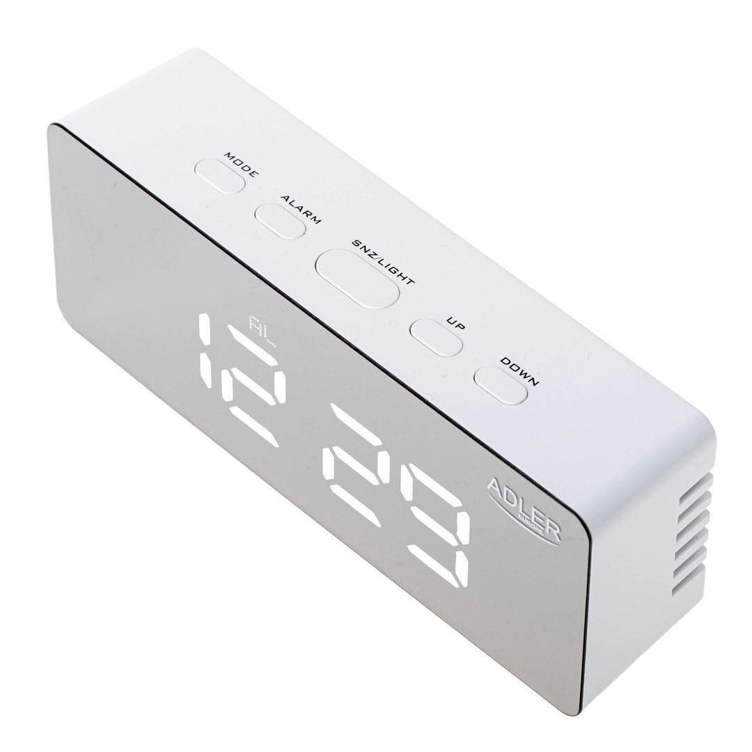 Réveil avec écran LED et thermomètre Adler AD 1189 W + 3 piles alcalines AAA Varta Industrial