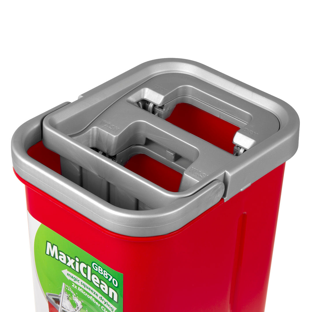 Balai à franges plat avec seau et essoreuse GreenBlue, deux recharges en microfibre HQ, capacité de 5,7 L, MaxiClean GB870 + chiffon Vileda Actifibre Pro