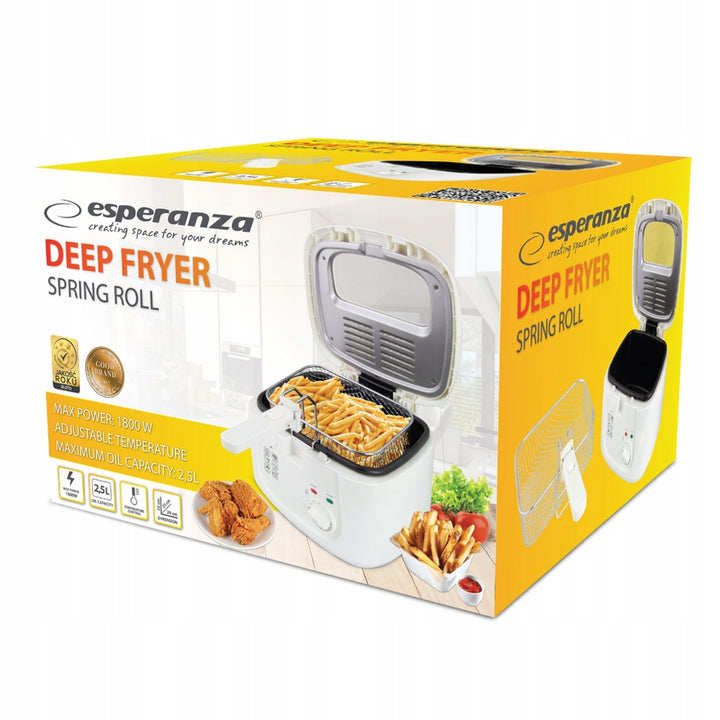 Friteuse Esperanza SPRING ROLL, 2,5 L, 1 800 W, réglage de la température, Esperanza