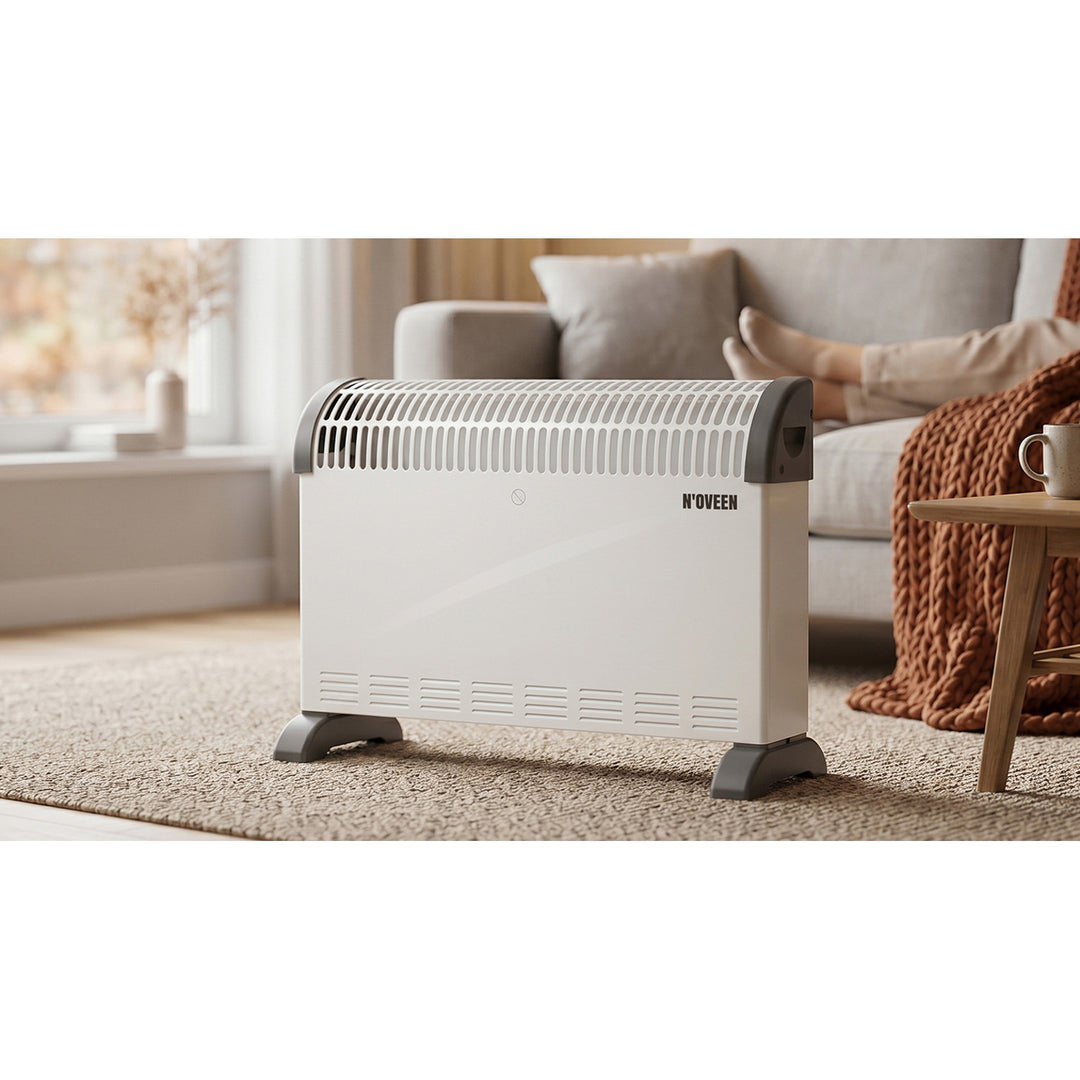 Radiateur à convection, électrique, 2 000 W, thermostat, blanc, Noveen