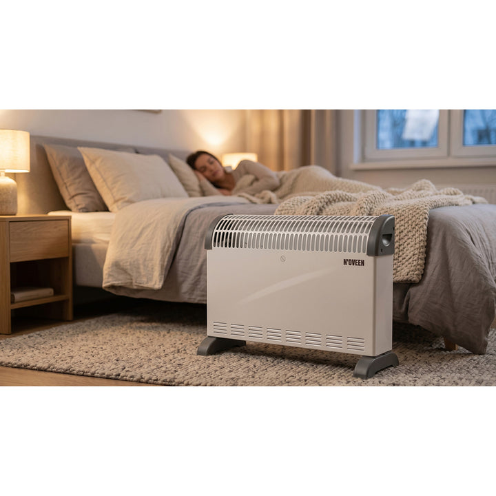 Radiateur à convection, électrique, 2 000 W, thermostat, blanc, Noveen