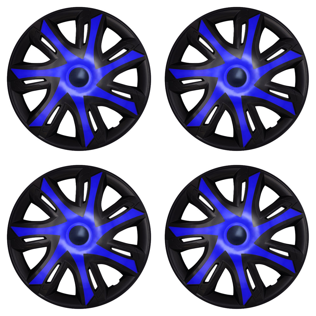 Enjoliveurs universels 14 pouces NRM N-Power bleu/noir, lot de 4