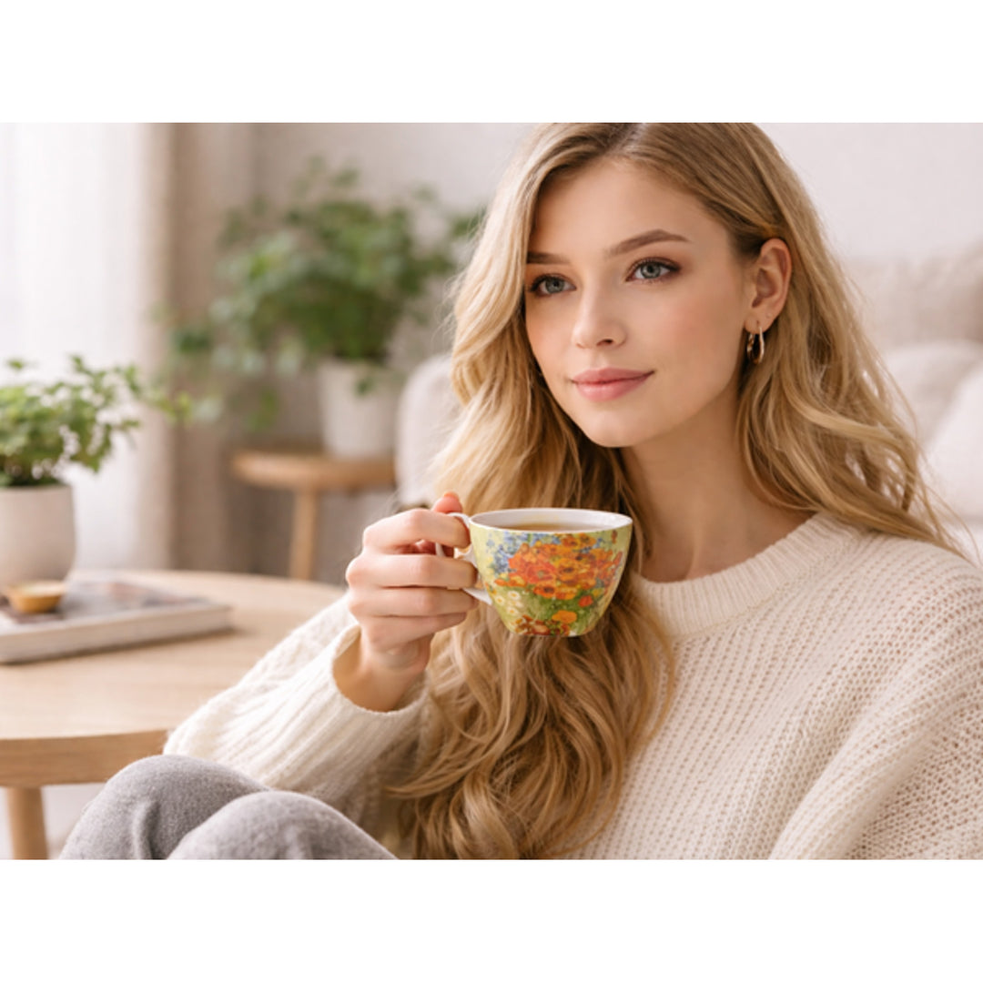Tasses en porcelaine Van Gogh « Coquelicots » 2 x 250 ml, lot de 2 pièces, Queen Isabell