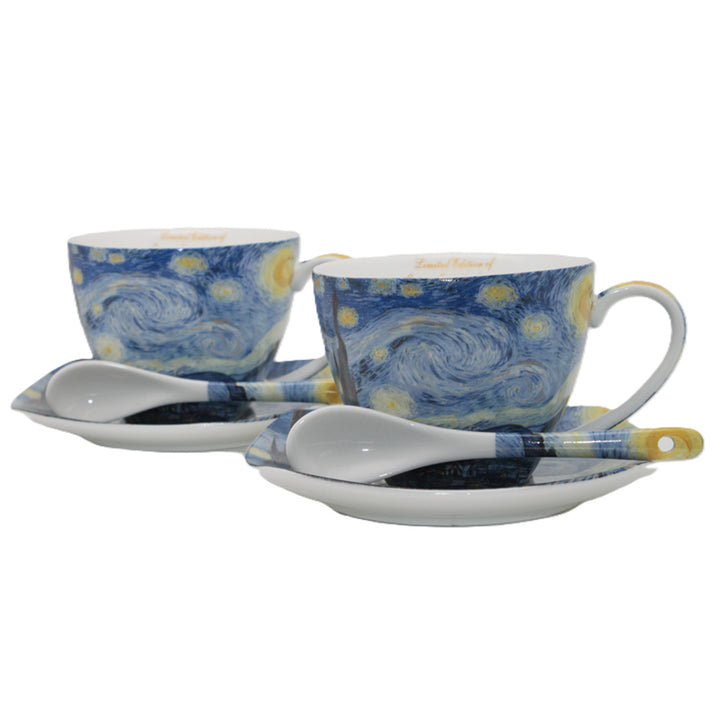 Tasses en porcelaine Van Gogh « Nuit étoilée » 2 x 250 ml, lot de 2 pièces, Queen Isabell