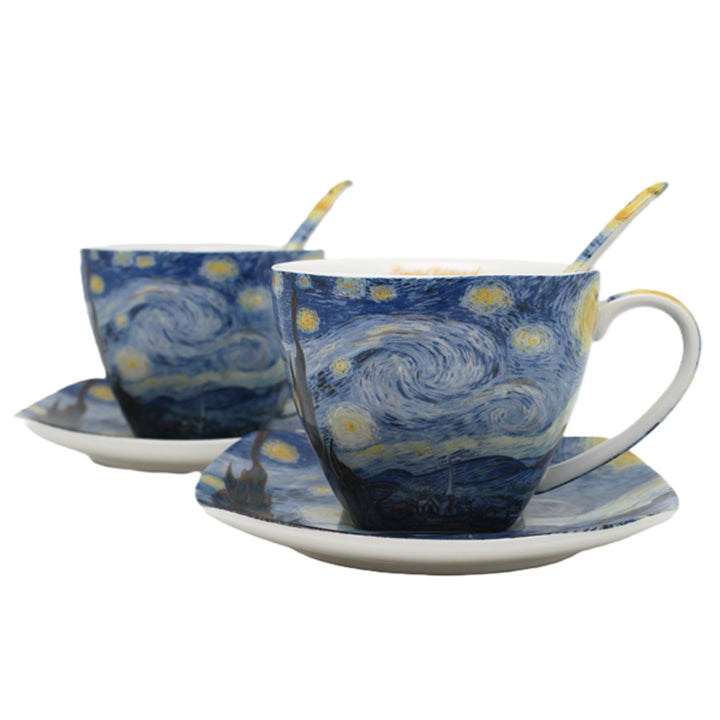 Tasses en porcelaine Van Gogh « Nuit étoilée » 2 x 250 ml, lot, Queen Isabell