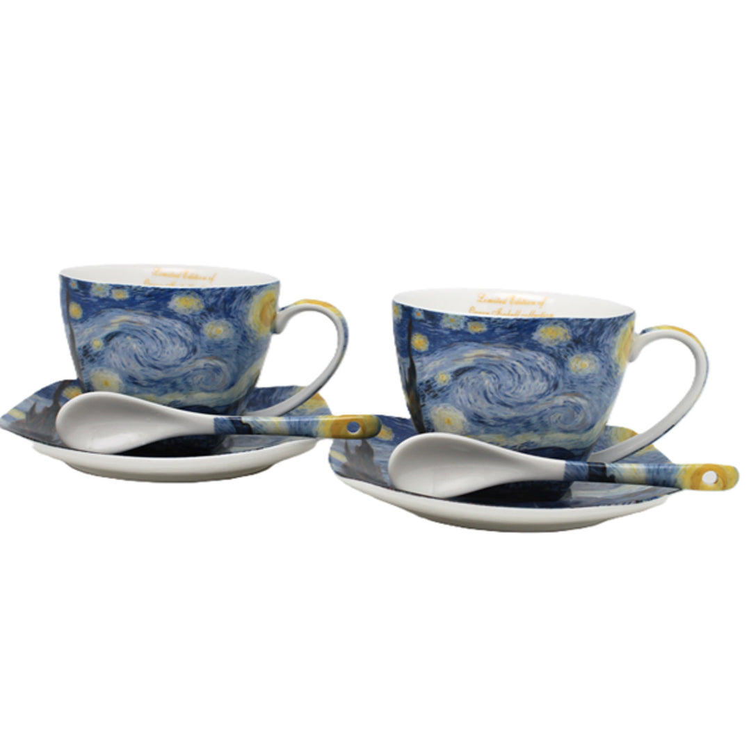 Tasses en porcelaine Van Gogh « Nuit étoilée » 2 x 250 ml, lot, Queen Isabell
