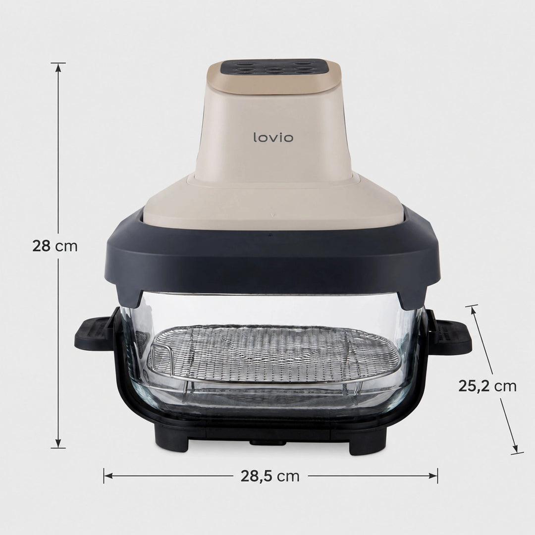 Friteuse sans huile LOVIO PureFry Ultra Crisp LVAF003BE 4 L + 1,5 L, 1 550 W, beige, cuves en verre