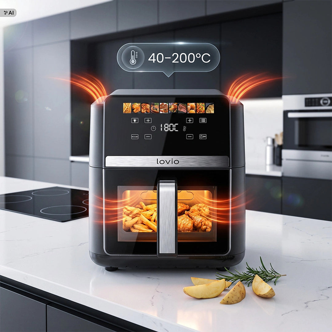 Friteuse sans huile LOVIO DualHeat XXL Ceramic LVAF004BK 9 L 2 000 W, noire