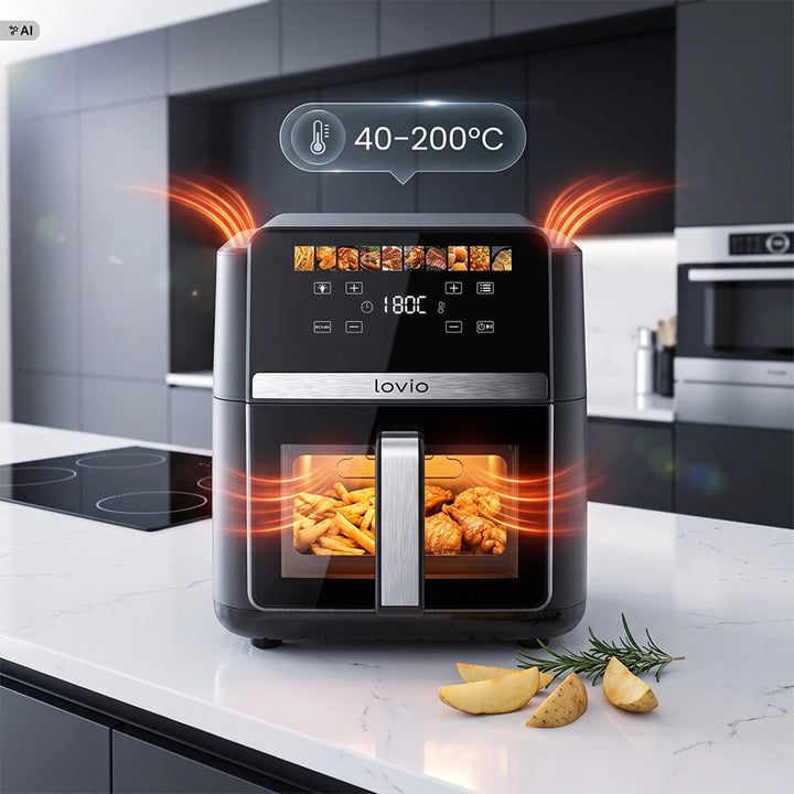 Friteuse sans huile LOVIO DualHeat XXL Ceramic LVAF004BK 9 L 2 000 W, noire