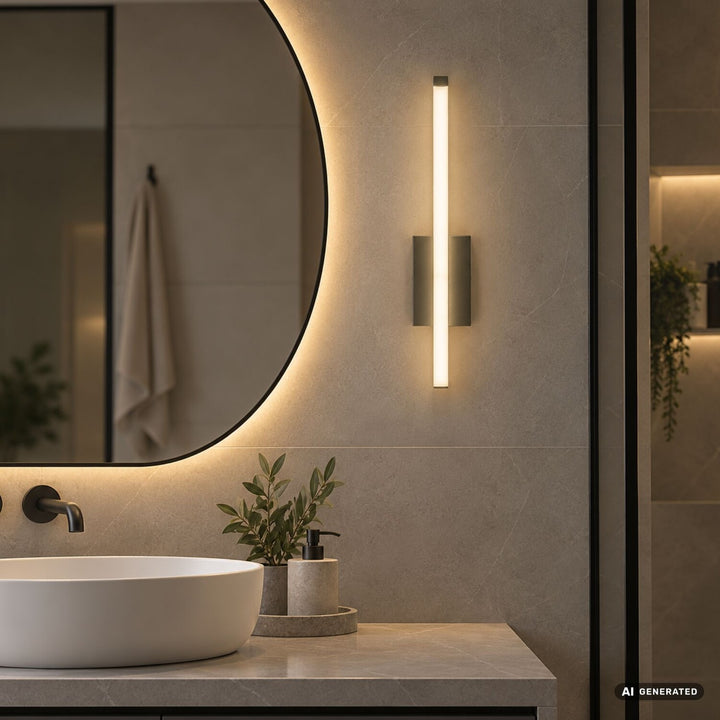 Applique d'intérieur Tilmann, couleur bronze, LED 10 W, 550 lm, 4 000 K, H 36 cm, IP44, commande tactile, 75 000