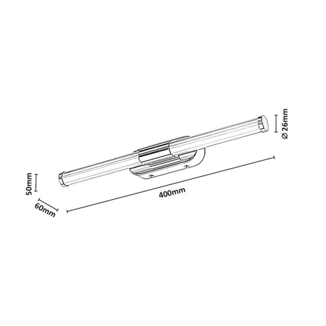 Applique d'intérieur Tenebra, LED 6 W, 730 lm, 4 000 K, L 40 cm, IP44, chrome, 75094