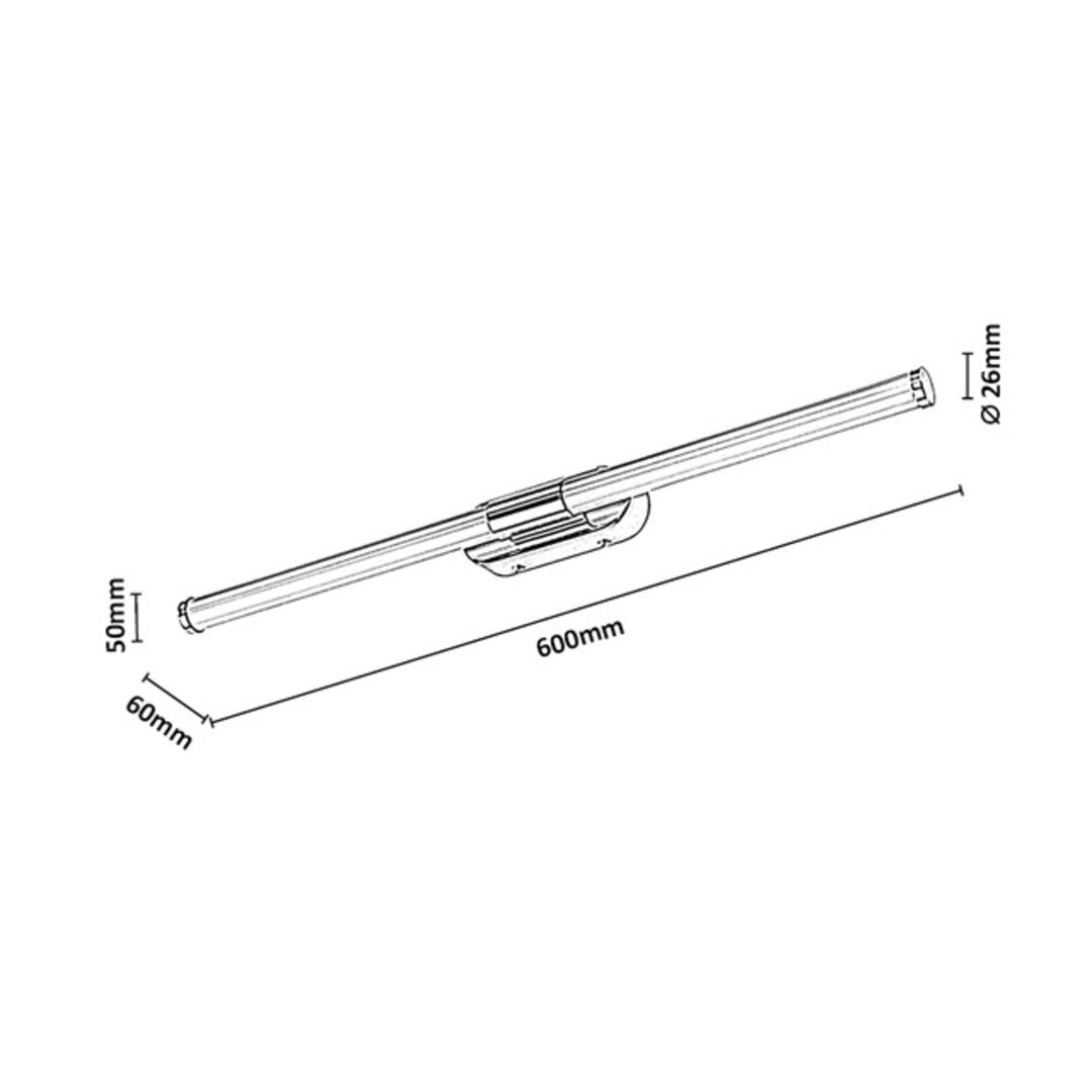Applique d'intérieur Tenebra, LED 8 W, 1 000 lm, 4 000 K, L 60 cm, IP44, chrome, 75095