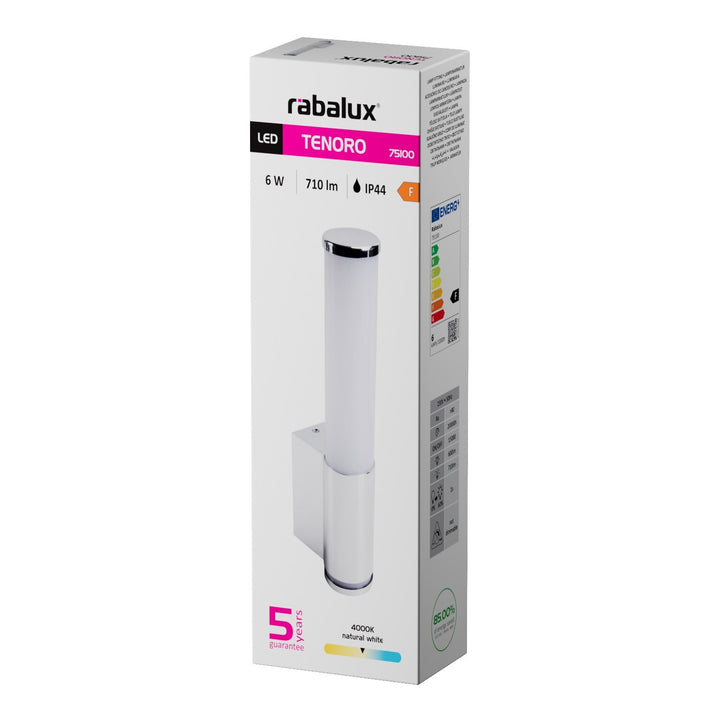Applique d'intérieur Tenero, LED 6 W, 4 000 K, 600 lm, H 29 cm, chrome, IP44, 75100