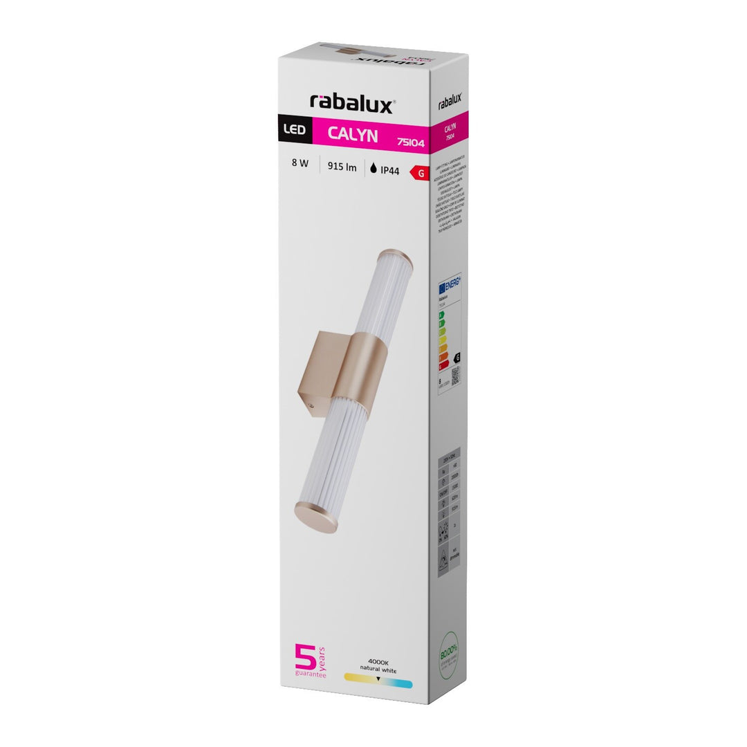 Applique de salle de bains, Calyn, LED 8 W, 4 000 K, 620 lm, L 40 cm, dorée, IP44, 75104