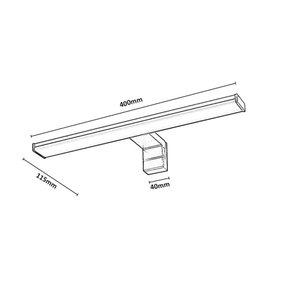 Applique de salle de bains, Seyra, LED 8 W, 4 000 K, 650 lm, L 40 cm, noir, IP44, 75112