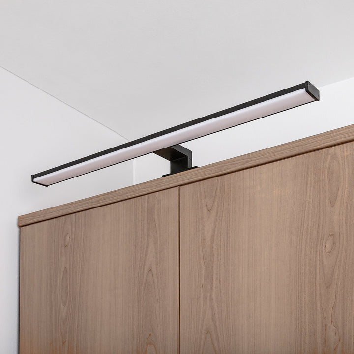 Applique de salle de bains, Seyra, LED 12 W, 4 000 K, 910 lm, L 60 cm, noir, IP44, 75113
