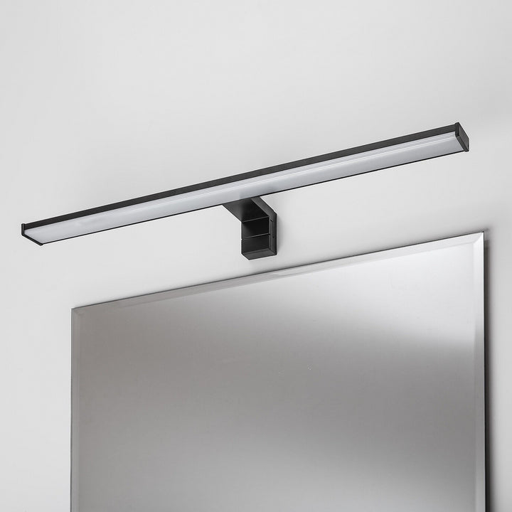 Applique de salle de bains, Seyra, LED 12 W, 4 000 K, 910 lm, L 60 cm, noir, IP44, 75113