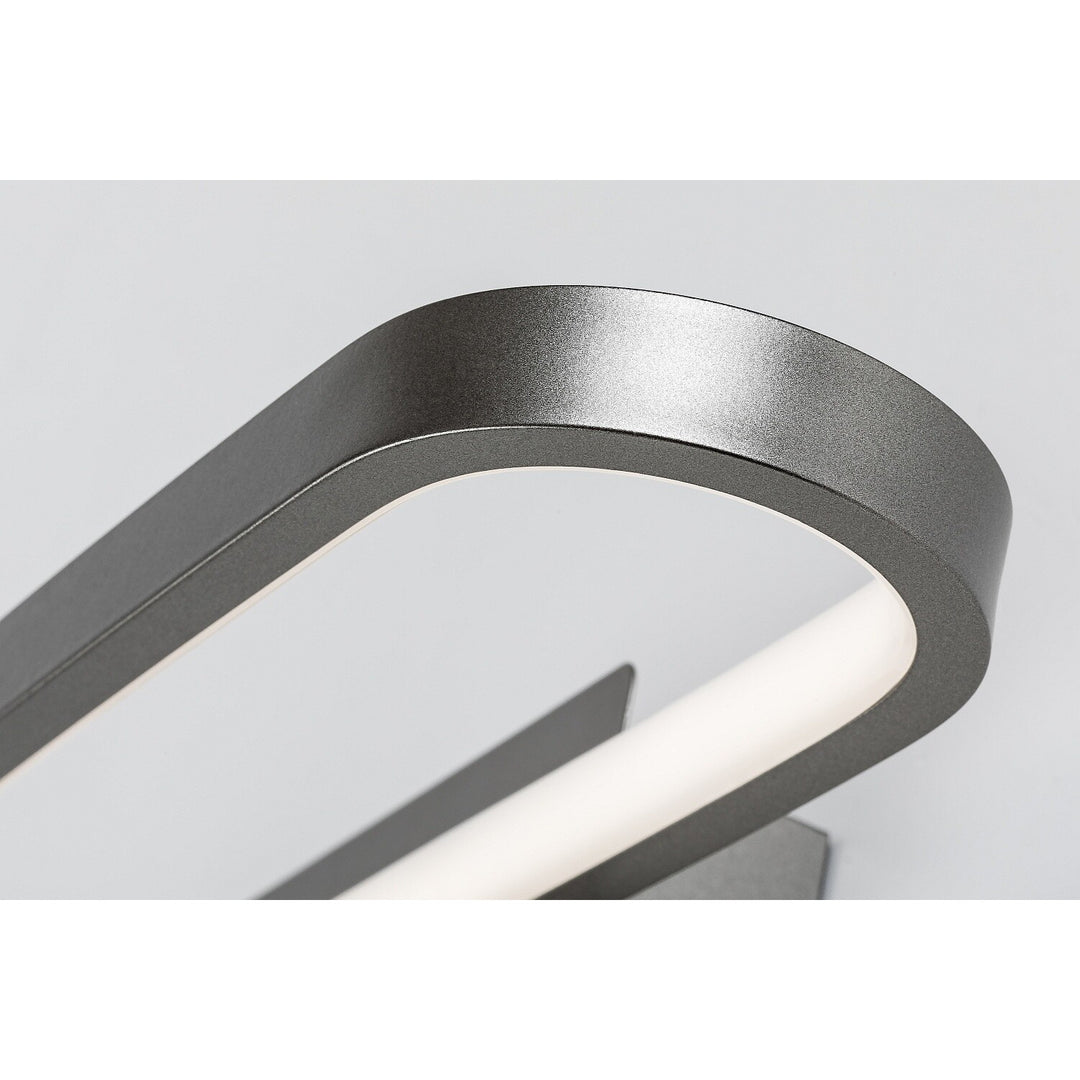 Applique de salle de bains, Odran, LED 15 W, 1 200 lm, 4 000 K, L 40 cm, gris métallisé, IP44, 75114