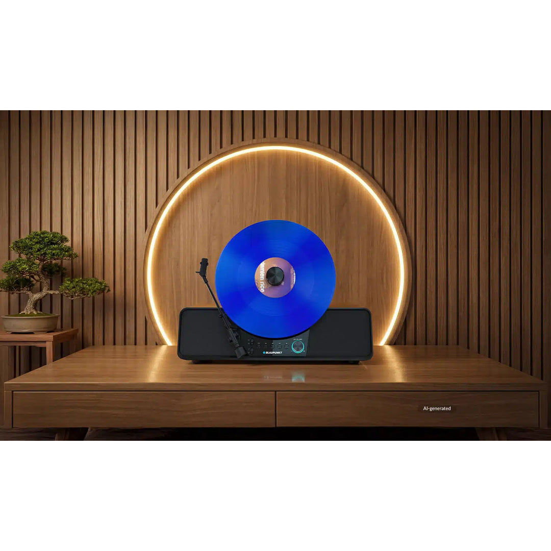 Platine vinyle automatique Blaupunkt, à montage vertical, BT, USB, cellule Audio-Technica, compatible avec les disques 7" et 12", Varsovia VT200BT