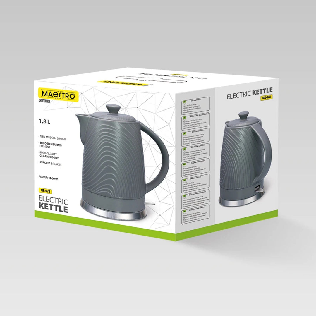 Bouilloire électrique Maestro, capacité 1,8 L, puissance 1 800 W, fonction de maintien de la température, filtre Anti-Calc, MR-078