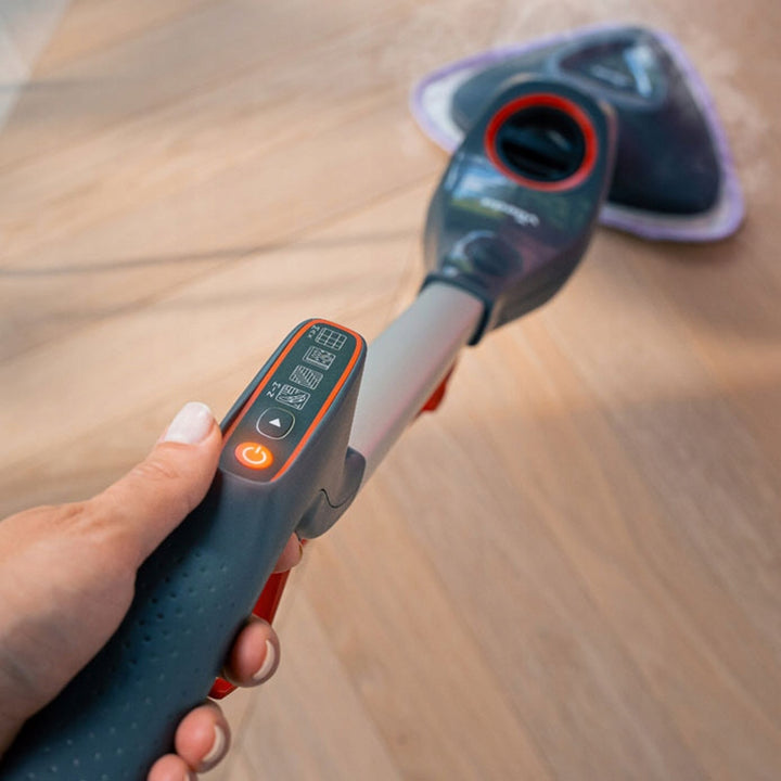 Balai à vapeur Vileda Steam Plus Pro, élimine 99,9 % des bactéries, chauffe rapidement, convient à tous les types de sols, 180839