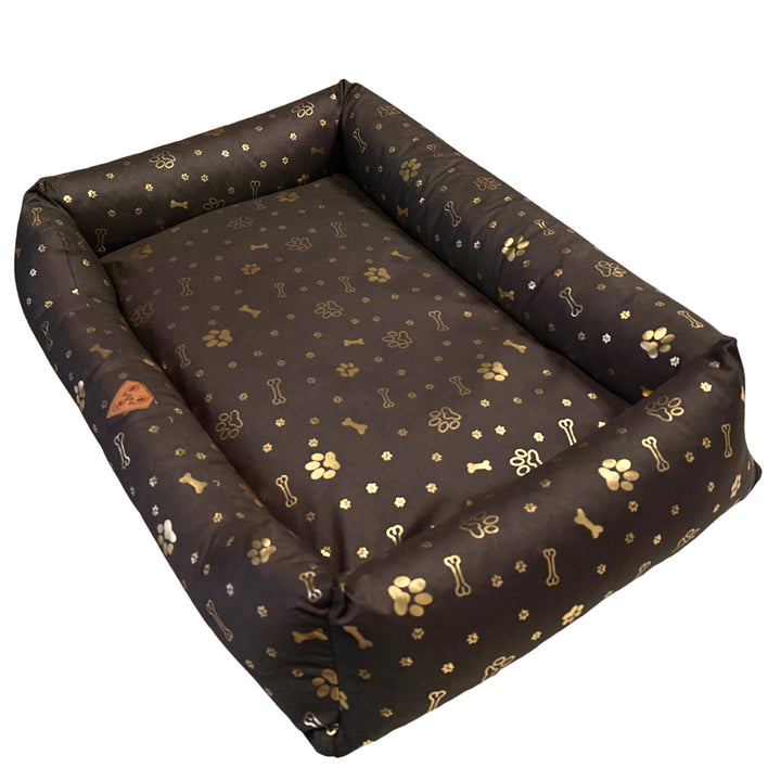 Panier pour chien, 100 x 75, imperméable, avec des os dorés, démontable, Dogs4life