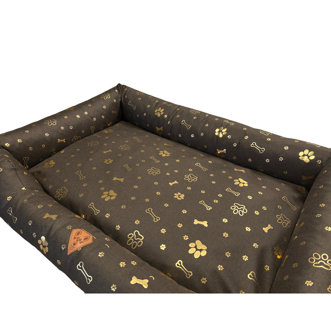 Panier pour chien, 100 x 75, imperméable, avec des os dorés, démontable, Dogs4life