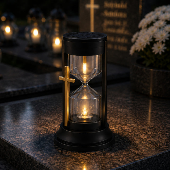 Bougie solaire, « Sablier de l'éternité », LED 0,08 W, autonomie de 20 000 h, luminosité maximale de 3 lm, 77199, Znicz-lux, lot de 2