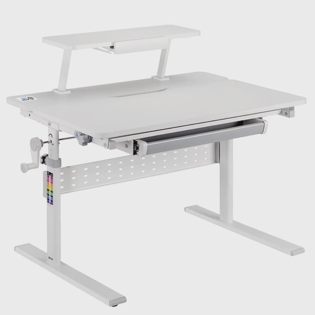 Ergo Office ER-483 In hoogte verstelbaar kinderbureau, grijs, max 40kg, 900x600 mm,