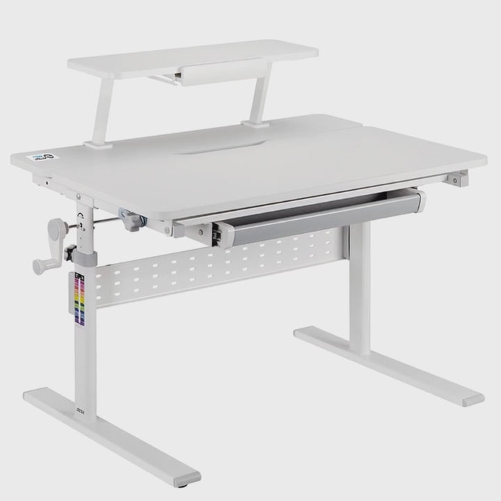 Ergo Office ER-483 In hoogte verstelbaar kinderbureau, grijs, max 40kg, 900x600 mm,